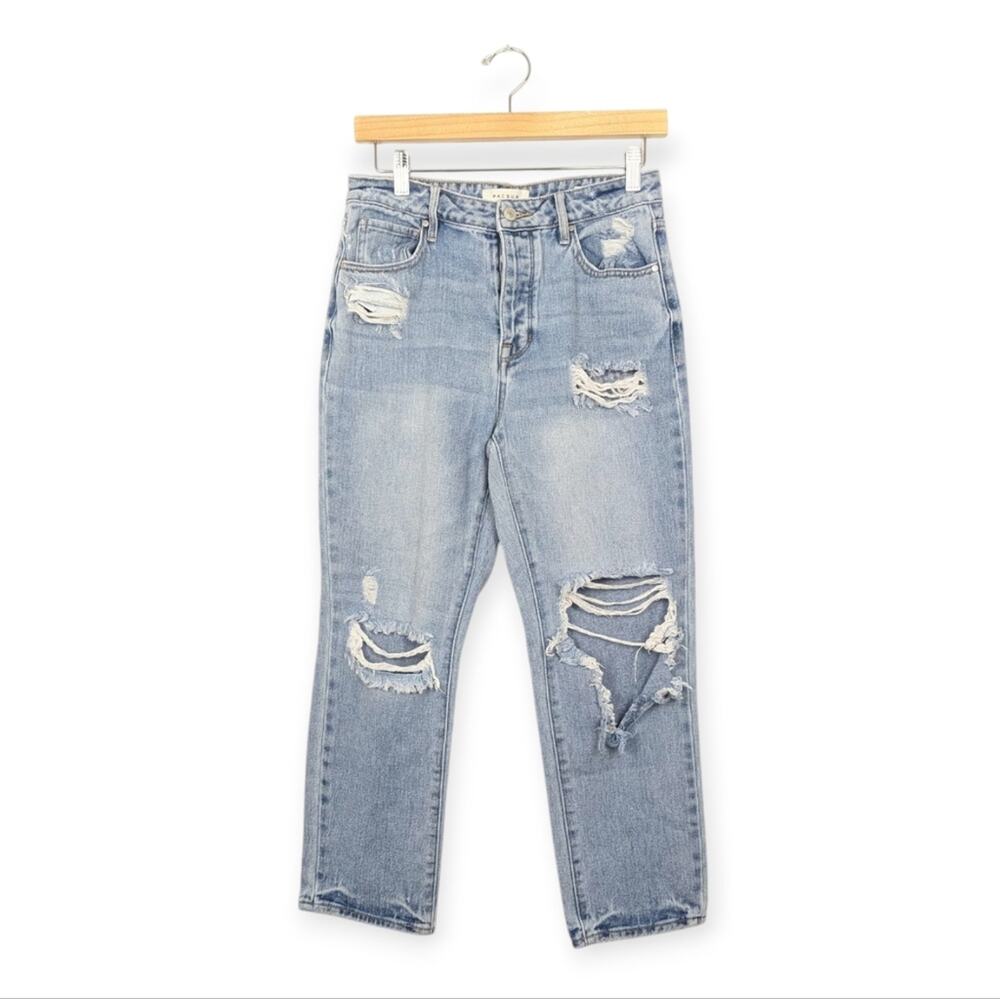 PacSun Light Wash Distressed High Rise Mom Jeans Size 26